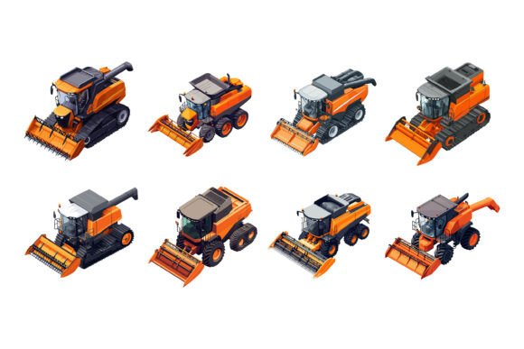 Agricultural Harvester Vector Illustrations: A Practical Asset for Modern Design Projects