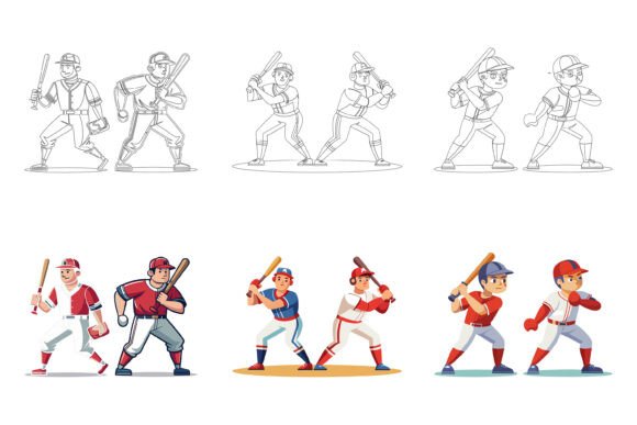 Baseball Players Set: A Practical Look at AI EPS Illustration Collections