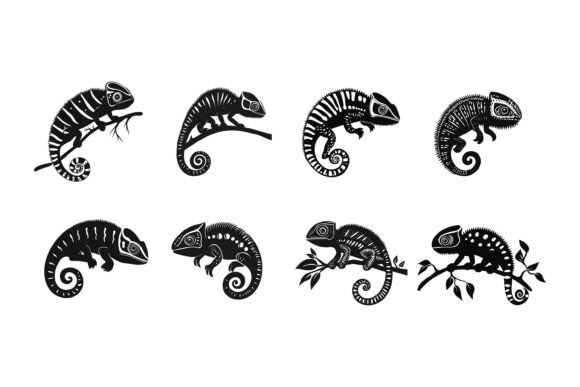 Chameleon Graphic Cartoon: Versatile AI EPS Illustrations
