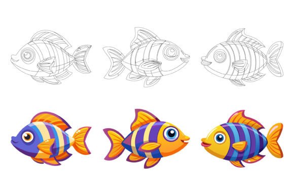 Colorful Fishes: Vibrant Vector Illustrations for All Users