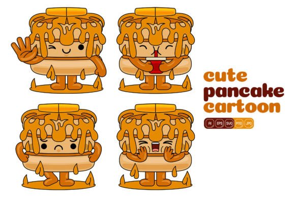 Cute Pancake Mascot Vector Pack 04: A Versatile Toolkit for Modern Visual Storytelling