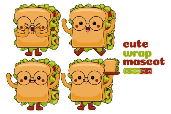 Cute Sandwich Mascot Vector Pack 01