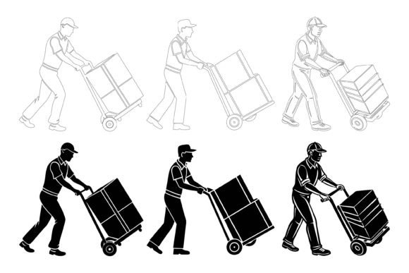 Delivery Man Illustration Assets for Designers