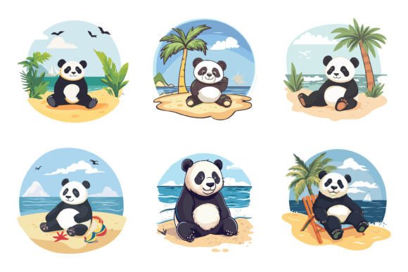 Panda Resting on the Sea: A Playful Yet Practical Illustration to Enrich Your Projects