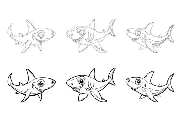 Stylized Shark: Unlocking Creative Flexibility with Premium AI EPS Illustration Sets