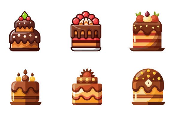 Sweet Baked Cakes: A Fresh Take on Vector Illustration for Modern Creators
