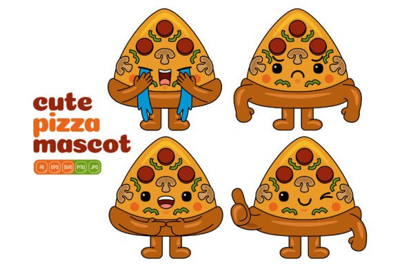 Unlock Endless Creative Possibilities with the Cute Pizza Mascot Vector Pack 03