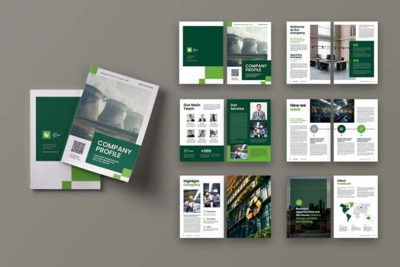 White Green Elegant Company Profile: A Professional A4 Layout for Sophisticated Brand Presentations